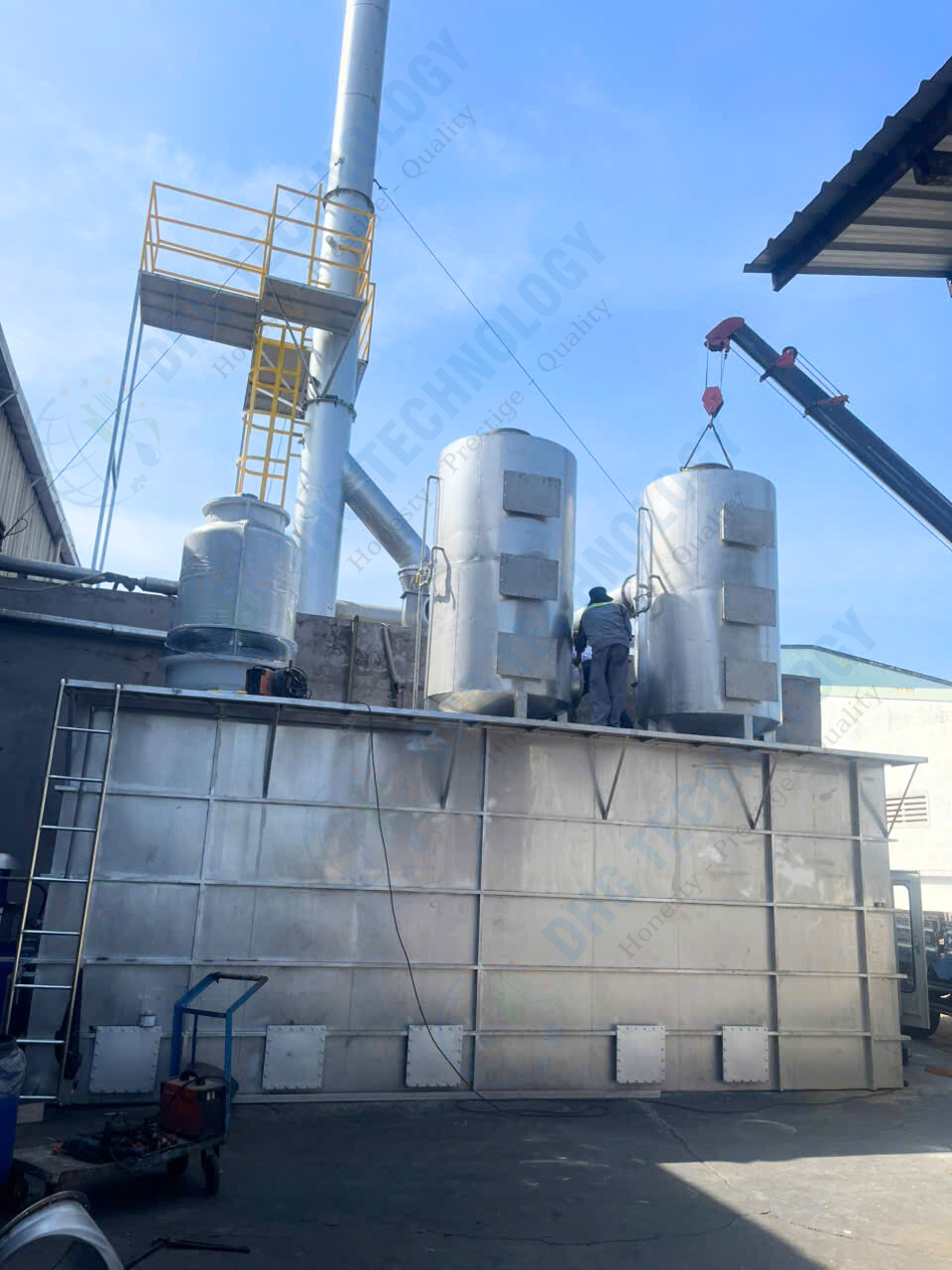 Thiết kế thi công cải tạo hệ thống xử lý khí thải cho Công ty  TNHH Viet Nam E.C.I Elactic