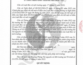 Hoàn thành giấy phép môi trường cho công thực phẩm tại Bến Cát Bình Dương